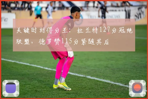 关键时刻得分王：杜兰特127分冠绝联盟，德罗赞115分紧随其后